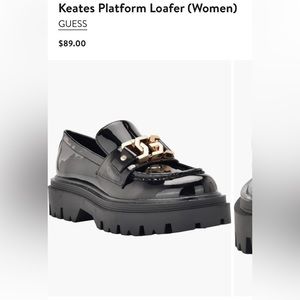 Guess chunky parent leather buckle loafer